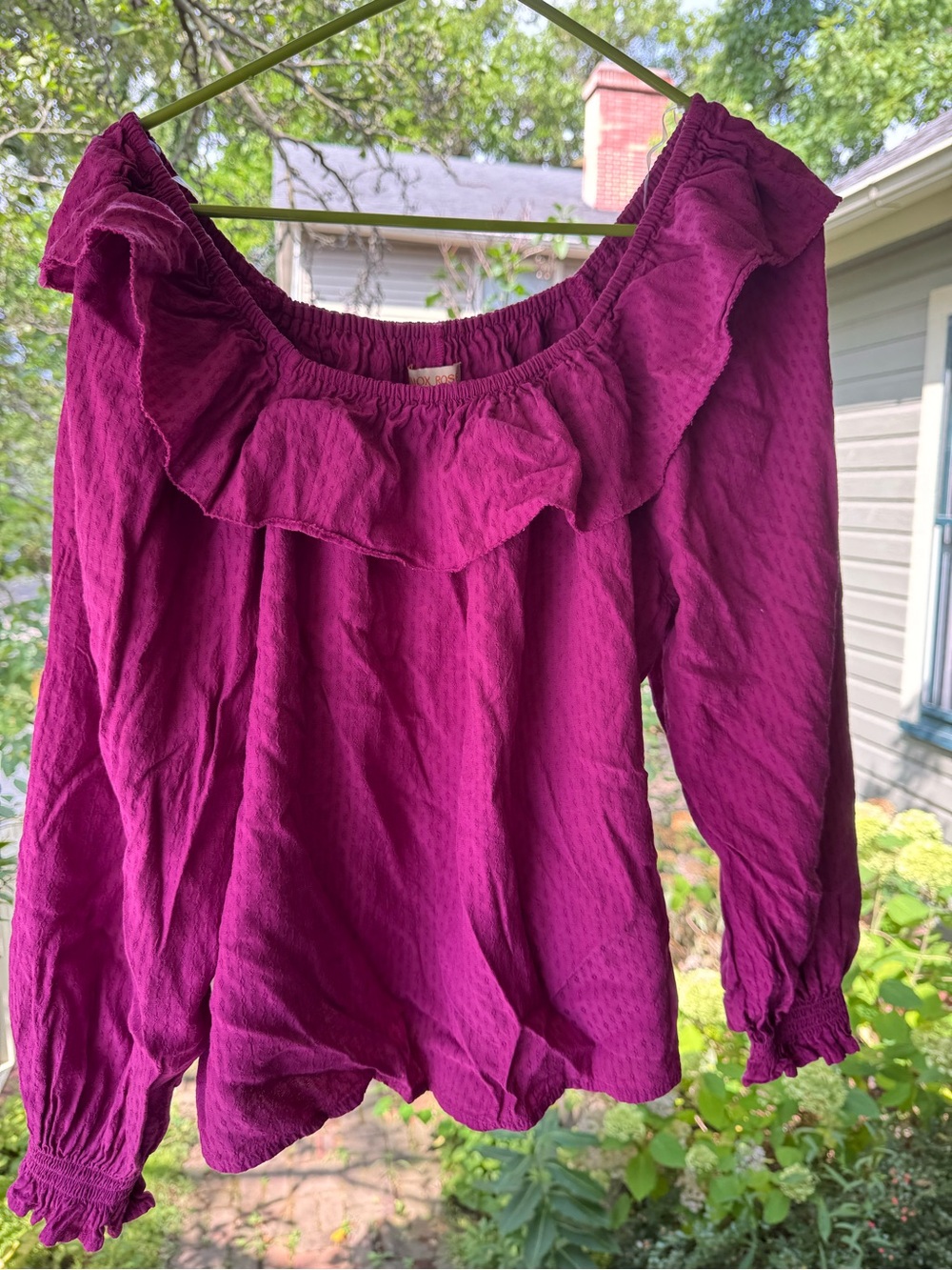 Knox Rose Off-Shoulder Ruffle Blouse - Plum